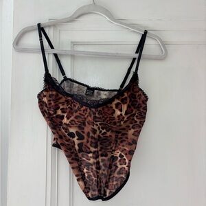 SHEIN Leopard Print Lace Cami - NWOT